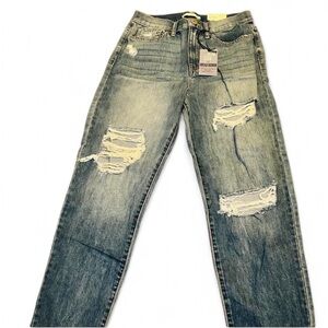 NWT SO Distressed Mom Jeans